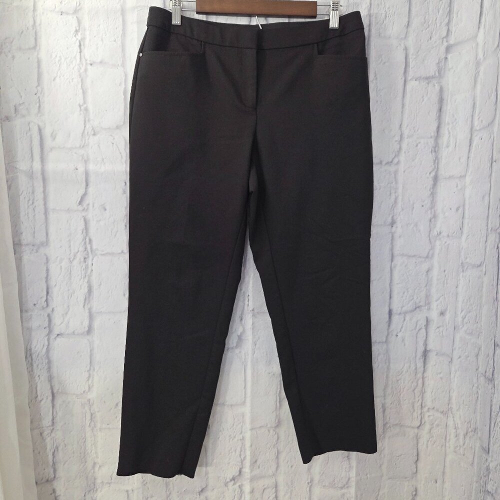 Rafaella Curvy 8P Black Tapered Leg Cropped Ankle Pants (FLAW)